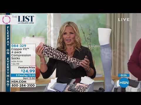 Copper Fit 4er-Pack Kompressionsstrümpfe für Damen