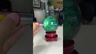Quả Cầu Phong Thuỷ Đá Fluorite Tự Nhiên Xanh Lá Đậm Chất Kính 2.26kg-11.2cm