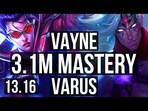 VAYNE & Thresh vs VARUS & Blitzcrank (ADC) | 3.1M mastery, Quadra, Godlike | JP Diamond | 13.16