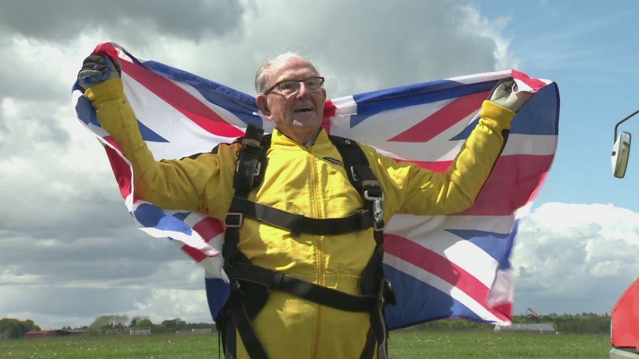 101-year-old D-Day veteran breaks world skydiving record - YouTube