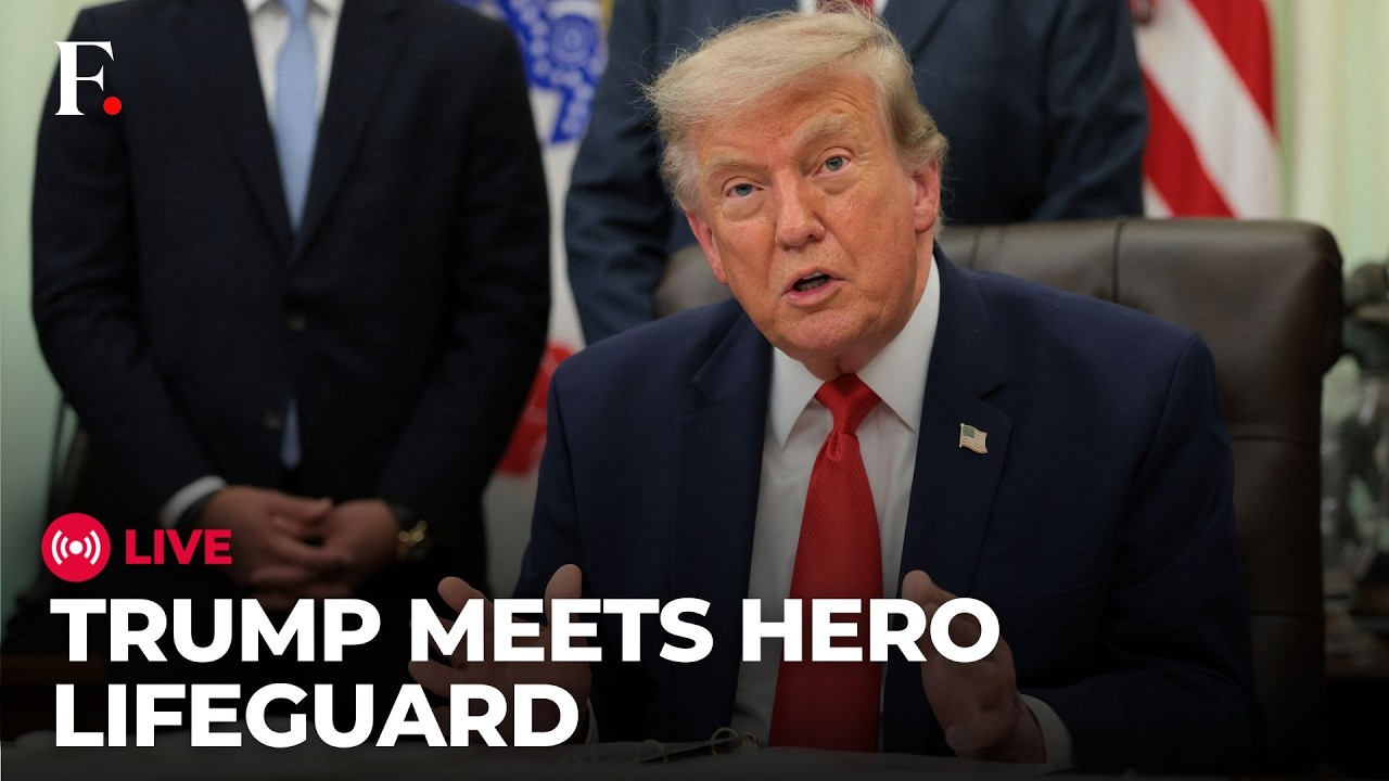 Donald Trump LIVE: Trump Greets Lifeguard Ryder Williams At The White House | Oval Office Meeting