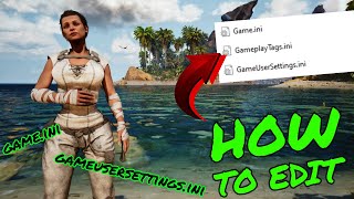 How To EDIT Gameusersettings.ini and Game.ini for Ark Survival Ascended!!! Change mod settings!!!