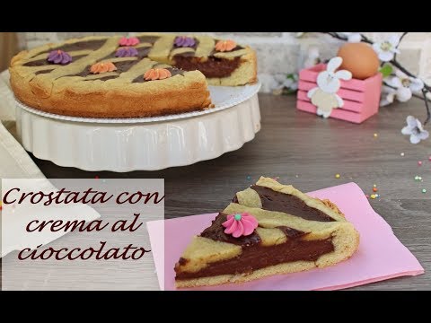 CROSTATA CON CREMA AL CIOCCOLATO ricetta senza burro-  Chocolate cream tart