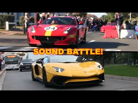 Ferrari F12 Tdf Vs Lamborghini Aventador Sv Sound Battle Is A V12 War Cry Autoevolution