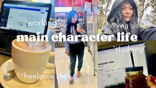 my main character life VLOG w/ tips!! || living alone, college, freelance life