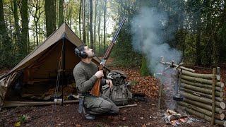 3 Days Solo Camping & Hunting from Hot Tent