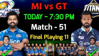 IPL 2022 | Mumbai Indians vs Gujarat Titans Playing 11 | MI vs GT Playing 11 2022