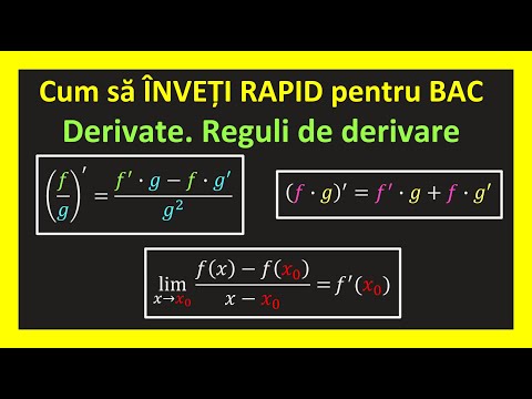 Cum sa iei bacul la matematica derivate reguli de derivare clasa 11 m2 m1(Invata Matematica Usor)