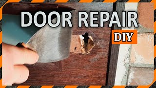 DIY wooden door repair - how to patch a hole or defect on the door