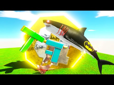 BATMAN PLASMA SHARK  vs  CRYPTO BRO DEATH FALL -  Animal Revolt Battle Simulator