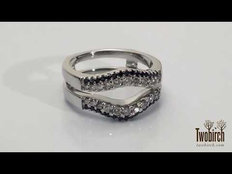 0.53ct. Double Row Contour Ring Guard - TwoBirch TB-GUARD-0069-WG-H