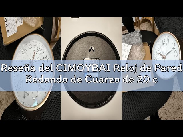 Vídeo relacionado con CIMOYBAI Reloj de pared redondo de cuarzo de 20 cm, sin ruido de tictac, moderno y silencioso, adecuado para oficina, salón, cocina, escuela, habitación infantil (todo blanco)