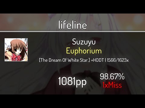 lifeline (9.25⭐) Suzuyu - Euphorium [The Dream Of White Star.] +HDDT 98.67% | 1566x 1❌ | 1075 PP