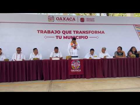 Mensaje del gobernador Salomón Jara Cruz en Santa María Cortijo Oaxaca
