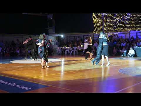  Juana Sepulveda,    Javier Rodriguez,    Moira Castellano,    Fernando Sanchez,    Ariadna Naveira,    Fabian Salas,    Lola Diaz,    Mariano Frumboli,    and  Javier Diaz  are  dancing  to  the  tango  "  Que Importa  "  by  Juan D'Arienzo  at  A los amigos tango festival  in  2019