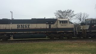 preview picture of video 'NS 135 at Conover, NC with BNSF Executive SD70MAC'