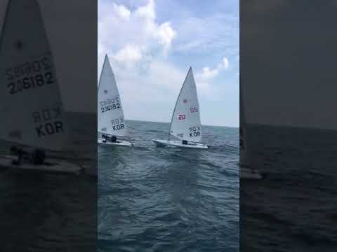 laser sailing upwind in light wind
