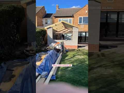 5 second home extension  from dig-out to completion #homeextension #uk #brickwork #steel #dpc #like