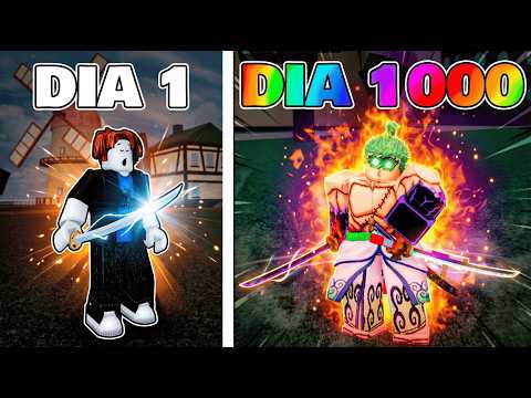 PASSEI 1000 DIAS COMO ESPADACHIM no BLOX FRUITS!!
