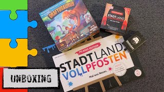 #Unboxing 4in1 - Draftosaurus | Stadt, Land, Vollpfosten Picasso & Das Kartenspiel | Klattschen