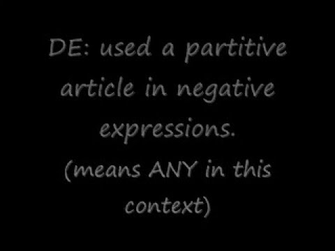 The French Partitive Articles - DU / DE LA / DE L' / DES