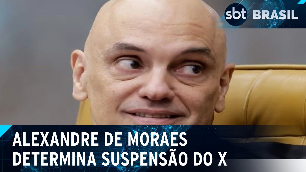 Alexandre de Moraes manda suspender o X, antigo Twitter, no Brasil | SBT Brasil (30/08/24)