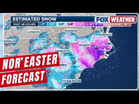 Historic Nor'easter Slams Carolinas With Record Snow As Powerful Storm Charges North Up East Coast