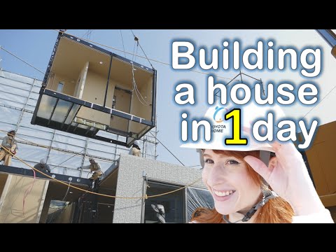日本の家作り(据え付け作業)1日で家を建てる (日本の家作り(据え付け作業)Japan builds house in 1 day)
