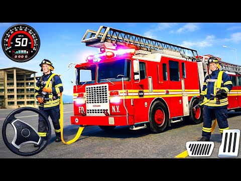 Fire Truck City Rescue Simulator - 911 US Emergency Mega Save 🚒🔥 (Android Gameplay)