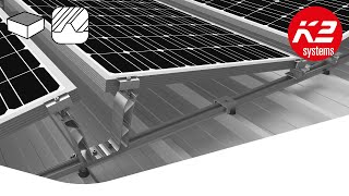 K2 BasicRail PV mounting system with Dome 6 module elevation