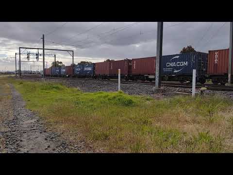 VL361, CLF4 and EL53 Passing champion road level crossing