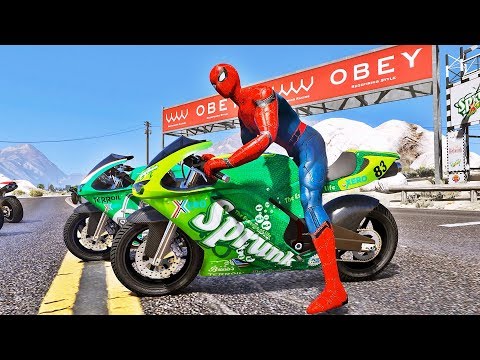 Desafio de MOTOS com HOMEM ARANHA e SUPER HERÓIS na rampa! Quem vai vencer? - IR GAMES