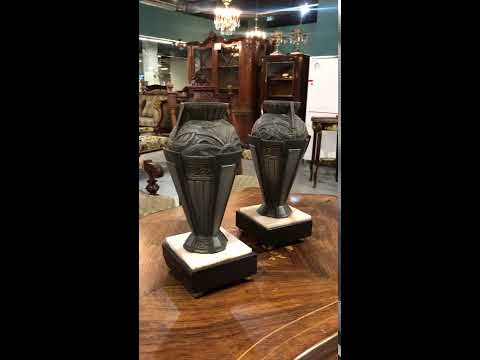 Старинные парные вазы в стиле Арт Деко