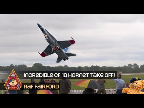 ONE OF THE MOST INCREDIBLE TAKE OFFS! F-18 HORNET ROYAL CANADIAN AIR FORCE DEPARTURE • RIAT 2024