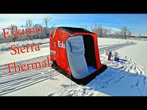 My New Ice Hut! Eskimo Sierra Thermal 2 Man with Otter Lights!