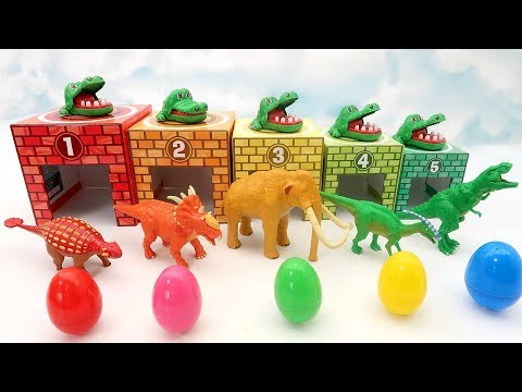 Color Dinosaur In 5 Car Garage! Learn Dinosaur Names For Kids 색깔 공룡 차고지 장난감