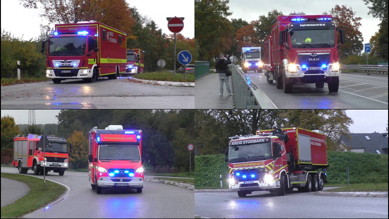 [Gemeldeter Waldbrand löst Katastrophenalarm aus] Großalarm in Bad Oldesloe | Einsatzfahrten