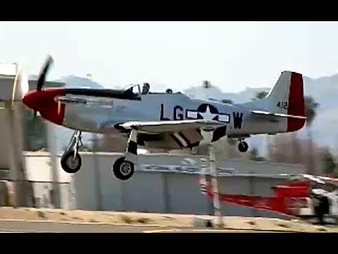 Tom Cruise North American P-51 Mustang N51EW Landing & Taxi at Van Nuys Airport (Top Gun Maverick)