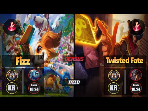 Challenger FIZZ [Electrocute] (Mid) VS  TWISTED FATE - Challenger KR Patch 10.24