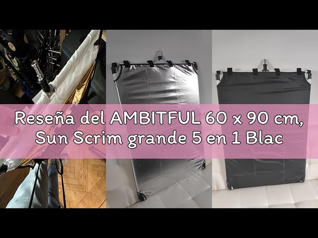 Vídeo relacionado con AMBITFUL 60 x 90 cm, Sun Scrim grande 5 en 1 Black Silver Gold White Difusor Reflector Aluminio Alloy Frame for Photography