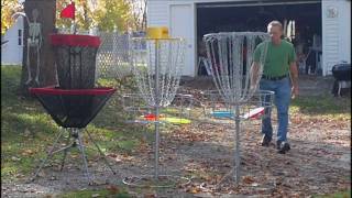 preview picture of video 'Homemade Disc Golf basket II V.S. store bought.'
