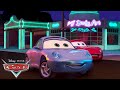 The Neon Lights Turn On At Radiator Springs | Pixar Cars