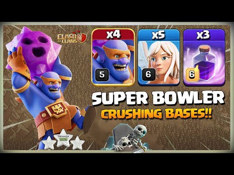Still Crushing Bases! Th13 Super Bowler Smash | Th13 Super Bowler Attack strategy Clash of Clans coc