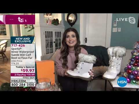 Sporto Minor Waterproof Suede MidCalf Boot with Faux Fur...