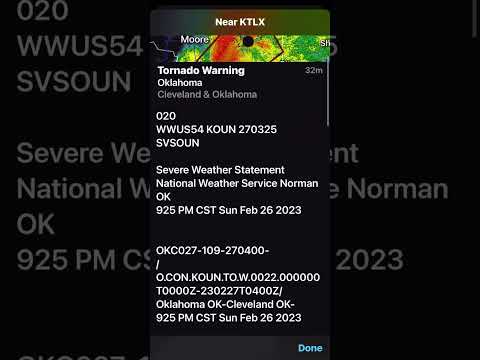 Tornado Velocity Signature near Norman,OK (2/26/23)