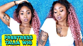 PINK CURLY HAIR!  Freetress Equal Premium Delux lacefront TALIA Wig ft Girlratesworld