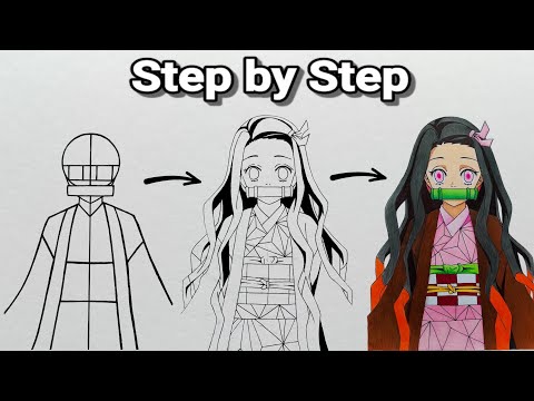 How to Draw "Nezuko Kamado" Step by Step(Tutorial) for beginners||Demon Slayer: Kimetsu no Yaiba