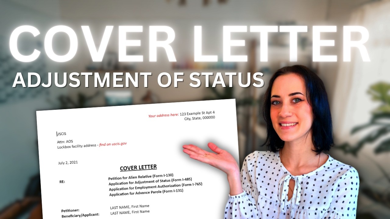 COVER LETTER FOR IMMIGRATION - WITH SAMPLE | Petition I-130 and Adjustment of Status I-485