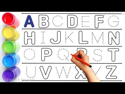Alphabet, ABC song, ABCD, A to Z, Kids rhymes, collection for writing along dotted lines for toddler