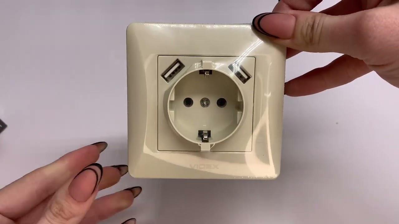 Розетка одинарная + 2USB с/з VIDEX Binera крем (VF-BNSK1GU2-CR)